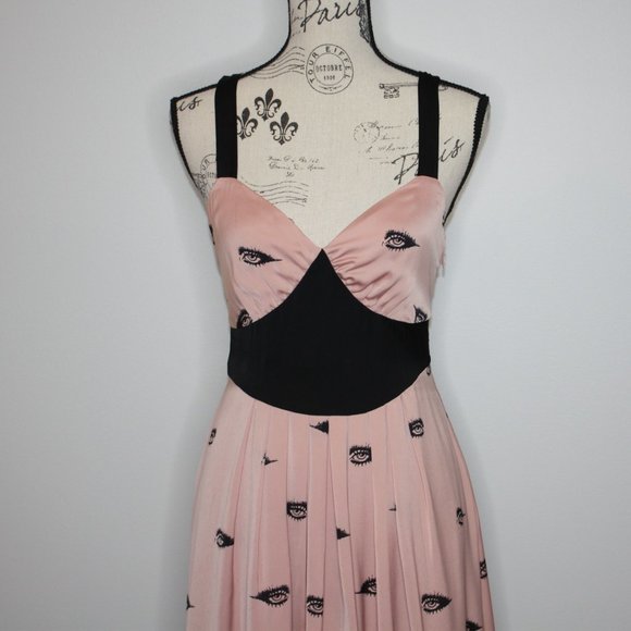 Viva Vena! by Vena Cava Pleated Eye Print Dress size 6 NWOT - Picture 6 of 8